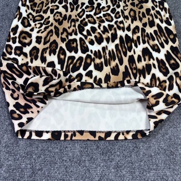 Chico's Leopard Scuba Pencil Skirt Women Size 0 Tan Brown Animal Print NWT - Picture 7 of 8